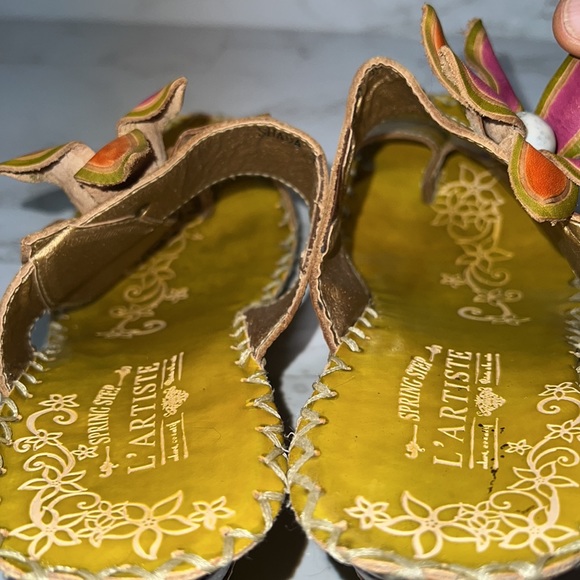 Splendid Lime Green Floral Wedges, Shada. Compliments Galore! Comfy & Fun sz 8.5 - Picture 4 of 11